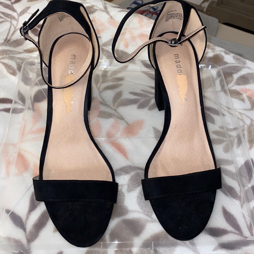 Black Suede Strap Heels